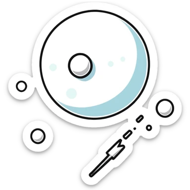 Snowball flying through air sticker