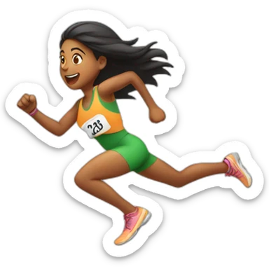 A indian girl running in relay sticker