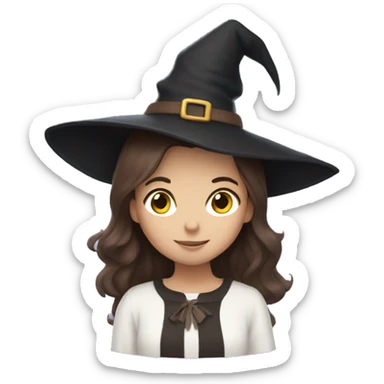 Witch, Brown hair and Little Girl sticker