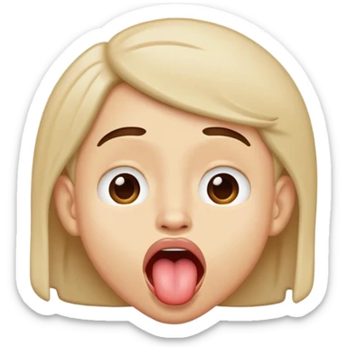 Guy shaking his head with his tounge out  sticker