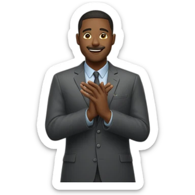 man saying thank you with his hands sticker