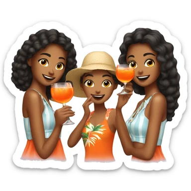 Three beautiful Hawaii girls drinking aperol sticker