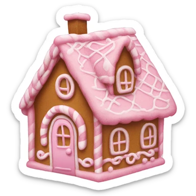 light pink gingerbread house sticker