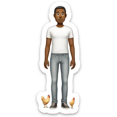 A man with chicken legs instead of human legs sticker