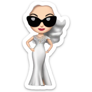 White Diamonds Elizabeth Taylor Barbie. Morticia Addams.Satin dress, opera gloves,pumps, bracelet, earrings, sunglasses Cuddling up with Slippers the kitten. sticker