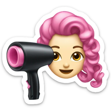Hair curler pink sticker