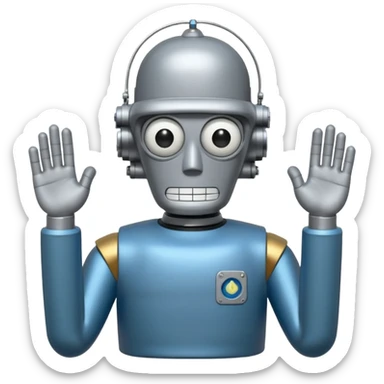 Bender from Futurama looking at the camera from back, wearing a t-shirt sticker