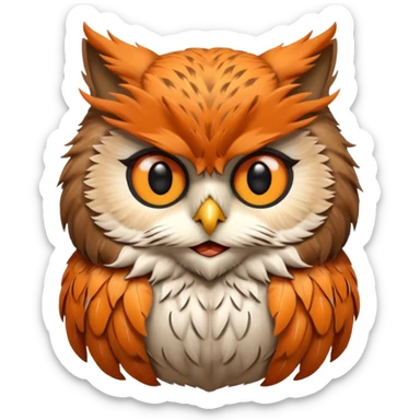 Cat head fuse owl body sticker