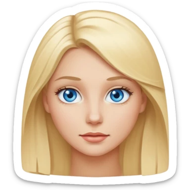 Make me a blonde woman with blue eyes  sticker