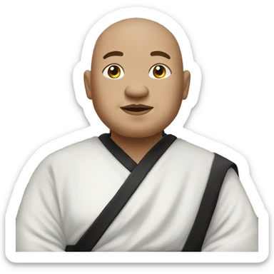 fat monk in black and white robe sticker