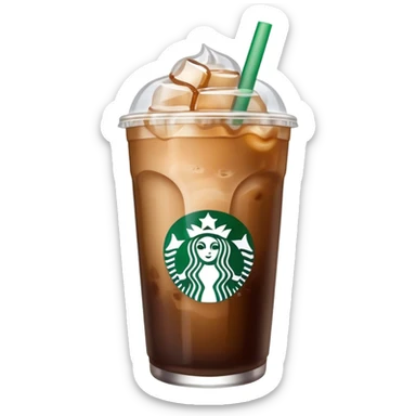 Starbuck ice coffee with ice cubes sticker