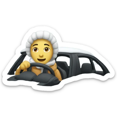 driving a car in the winter  sticker