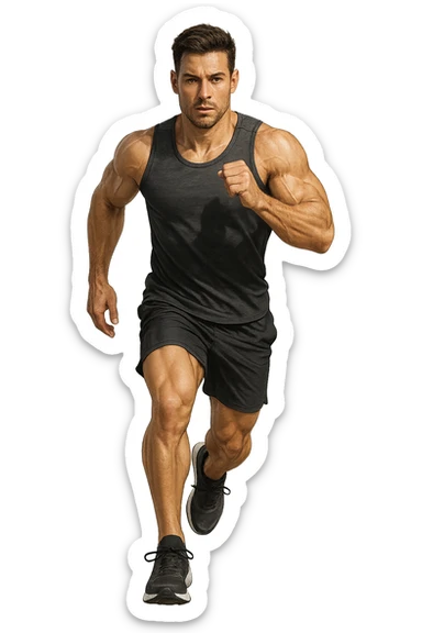 UOMO FITNESS CHE CORRE IN POSA FRONTALE sticker