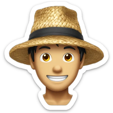 Emojis luffy avec un chapeau de paille  sticker