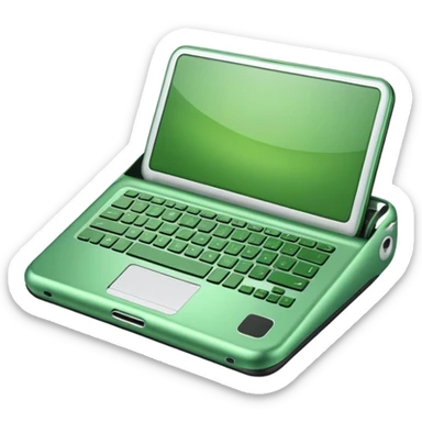 Green portatil computer  sticker