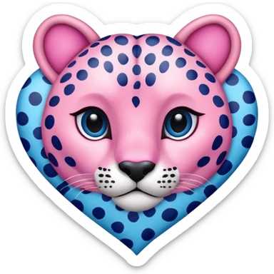 Preppy cheetah heart sticker