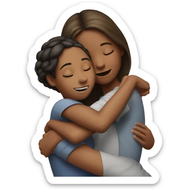 Girl hugging a girl sticker