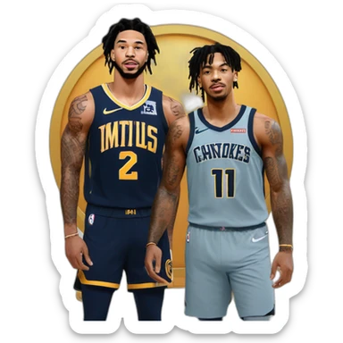 Derrick rose and Ja morant sticker