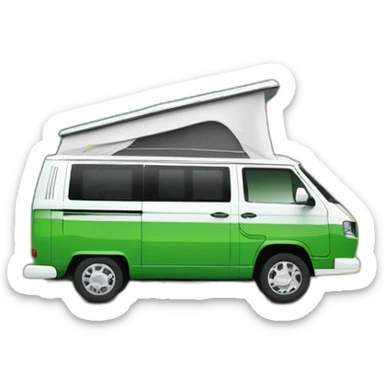 VW T5 California camping bus bicolor green white sticker