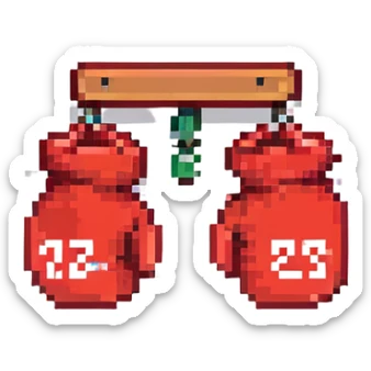 красные боксерские перчатки с надписью "23", no background sticker