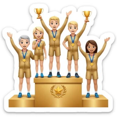 show people is first, second and third place sticker