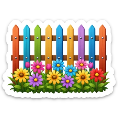 flower bed with a small fence sticker