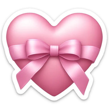 light pink heart with bow sticker