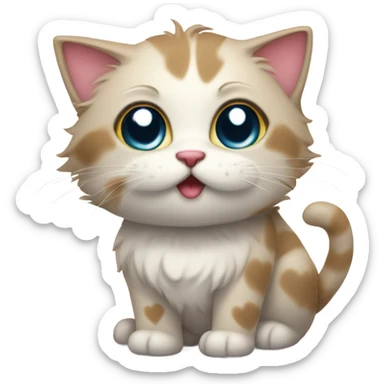 Cat with heart tears crying sticker