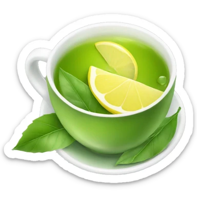 Green tea with lemon  sticker