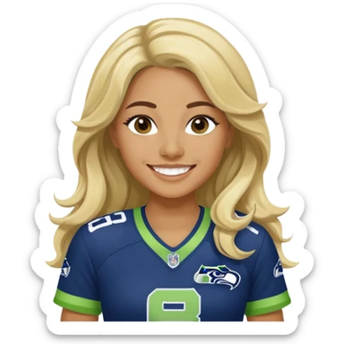 Long wavy blonde hair seahawks fan female sticker