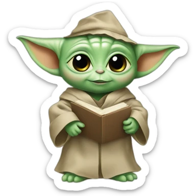 baby yoda at his graduation sticker