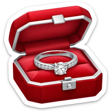 diamond jewelry ring in a red jewelry box sticker