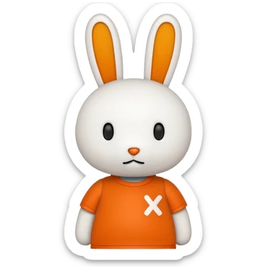 miffy with orange shirt and X for a mouth sticker