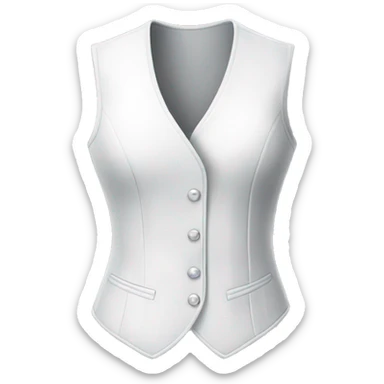 Realistic isolated side view of a white fashion vest blouse. sticker
