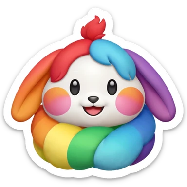 Rainbow ￼ labubu sticker