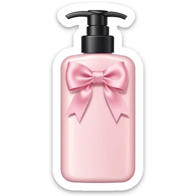body lotion bottle with a bow and pastel colors, feminine sticker
