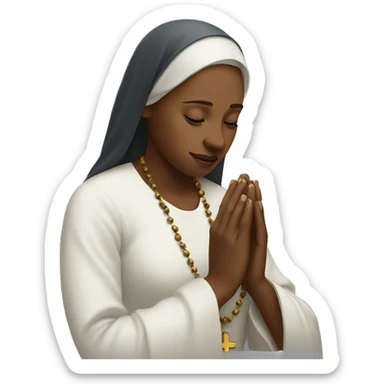 A TOK emoji of a woman praying the rosary sticker