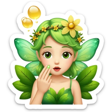 forest fairy blowing glowing kiss pollen sticker