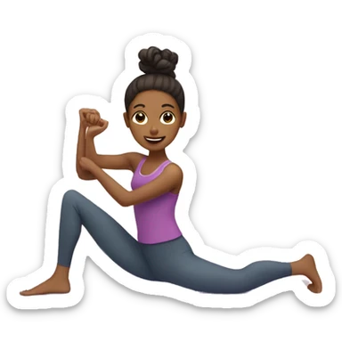 Girl doing pilates  sticker