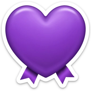 purple heart with a velvet ribbon sticker