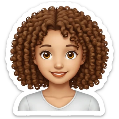 lightskin girl with curly hair sticker