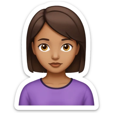 Menina parda de cabelo curto castanho escuro  sticker