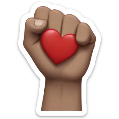 Crying slamming fist with hearts around sticker