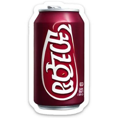 A Dr Pepper Can with a maroon bow on top sticker