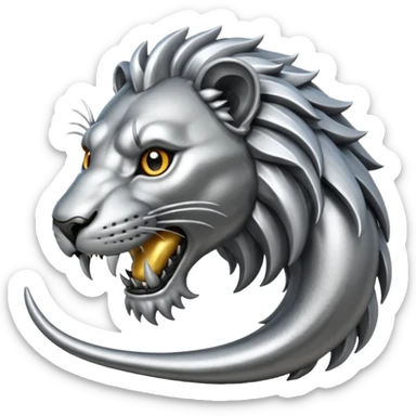 Silver Elder Scrolls Online Lion eating its tail Ouroboro sticker