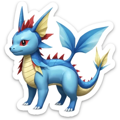 Manectric-Vaporeon-Salamence-Electrike-Amaura-koi-Fakemon-fusion, full body sticker