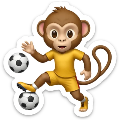 Quiero hacer a un mono jugando futbol sticker