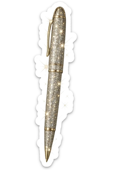 sparkly designer pen sticker