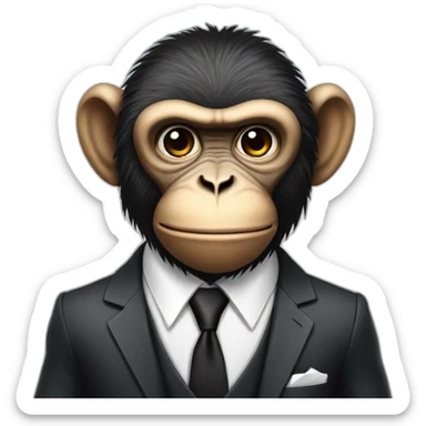 badass monkey dressed up in suit and tie sticker