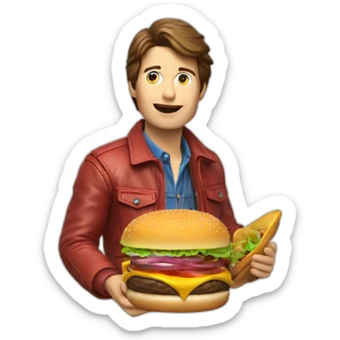 marty mcfly comiendo hamburguesa  sticker